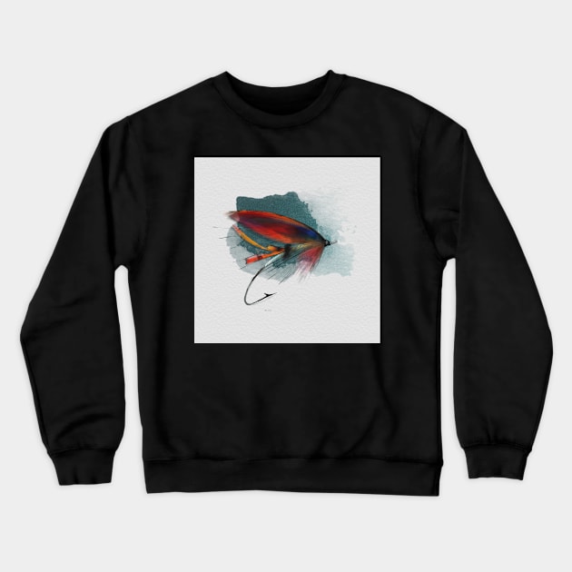 Salmon Fly No.3 Crewneck Sweatshirt by MikaelJenei